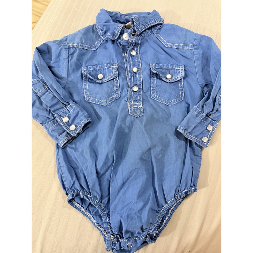 Rafter C Infant‎ Boys 6m Blue Pearl Snap Shirt